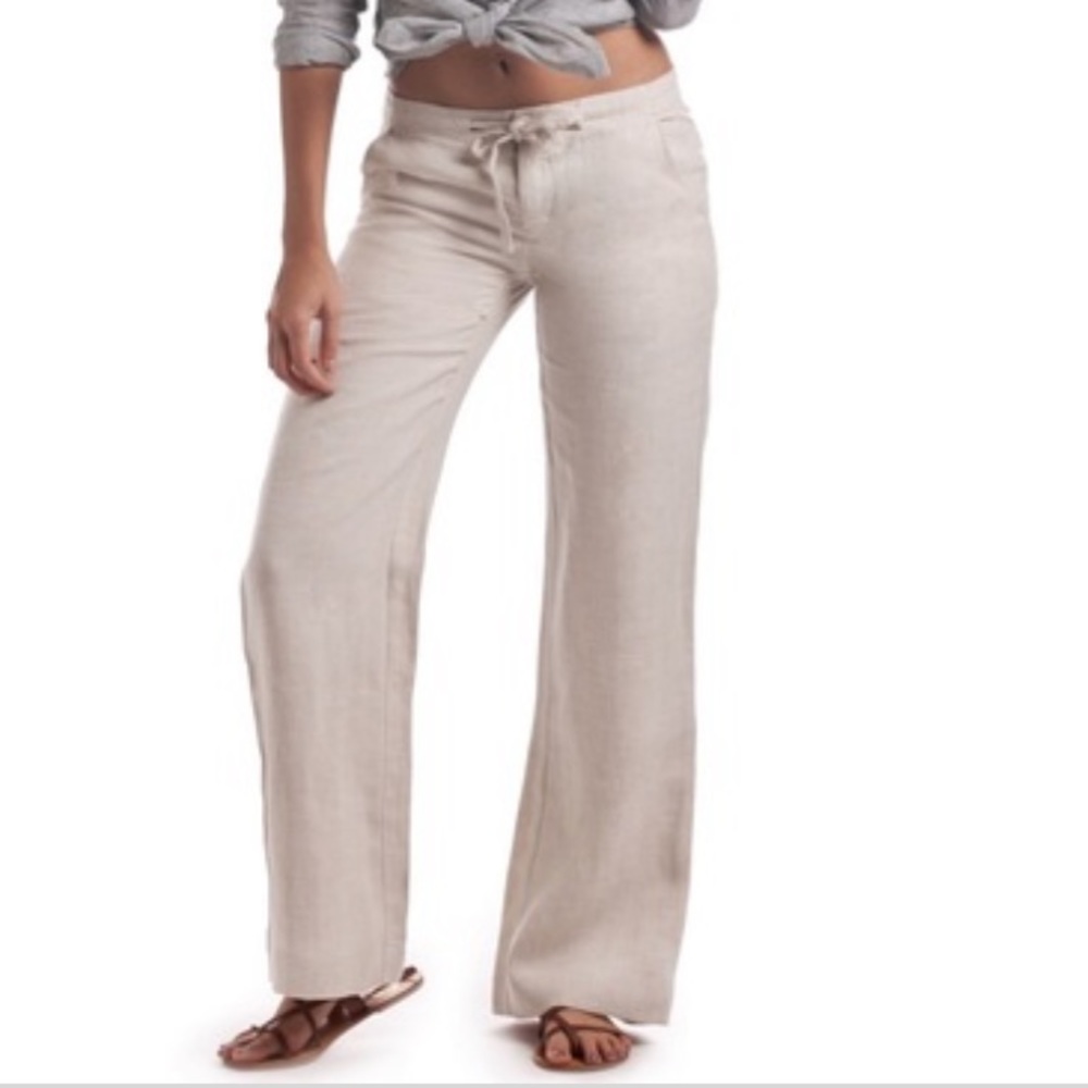 Island Company 100% Linen Relaxed Linen Pants Off White Cream Size Medium.